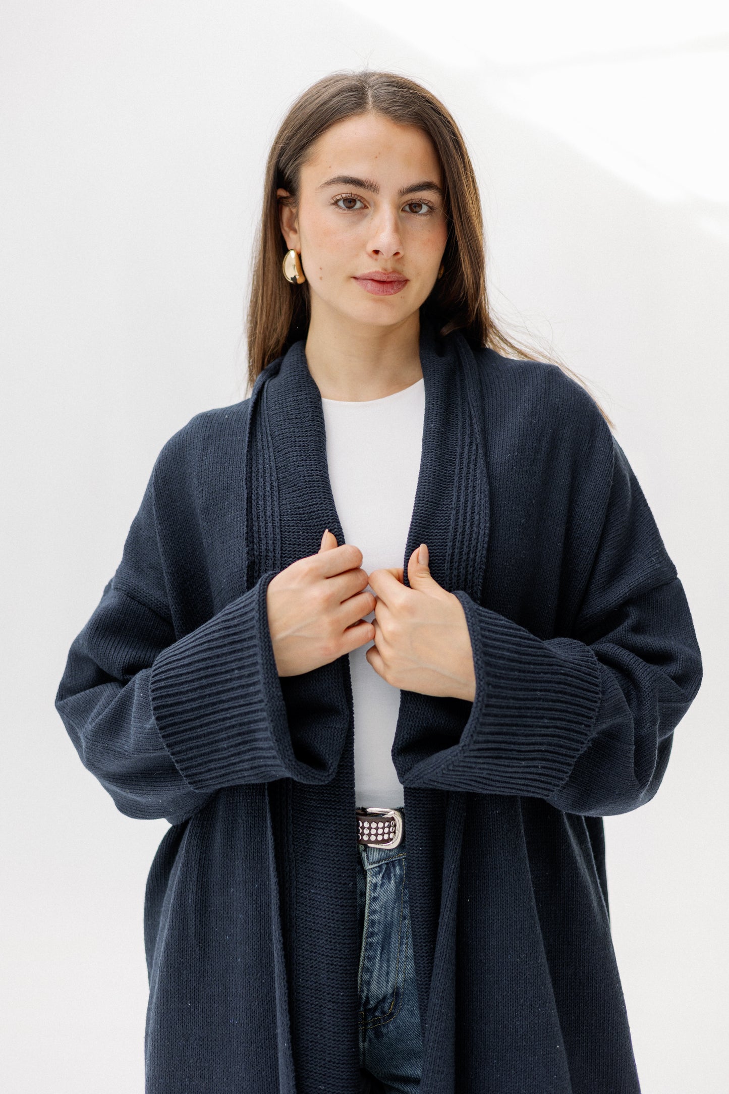 Comfy Knit Cardigan in Navy