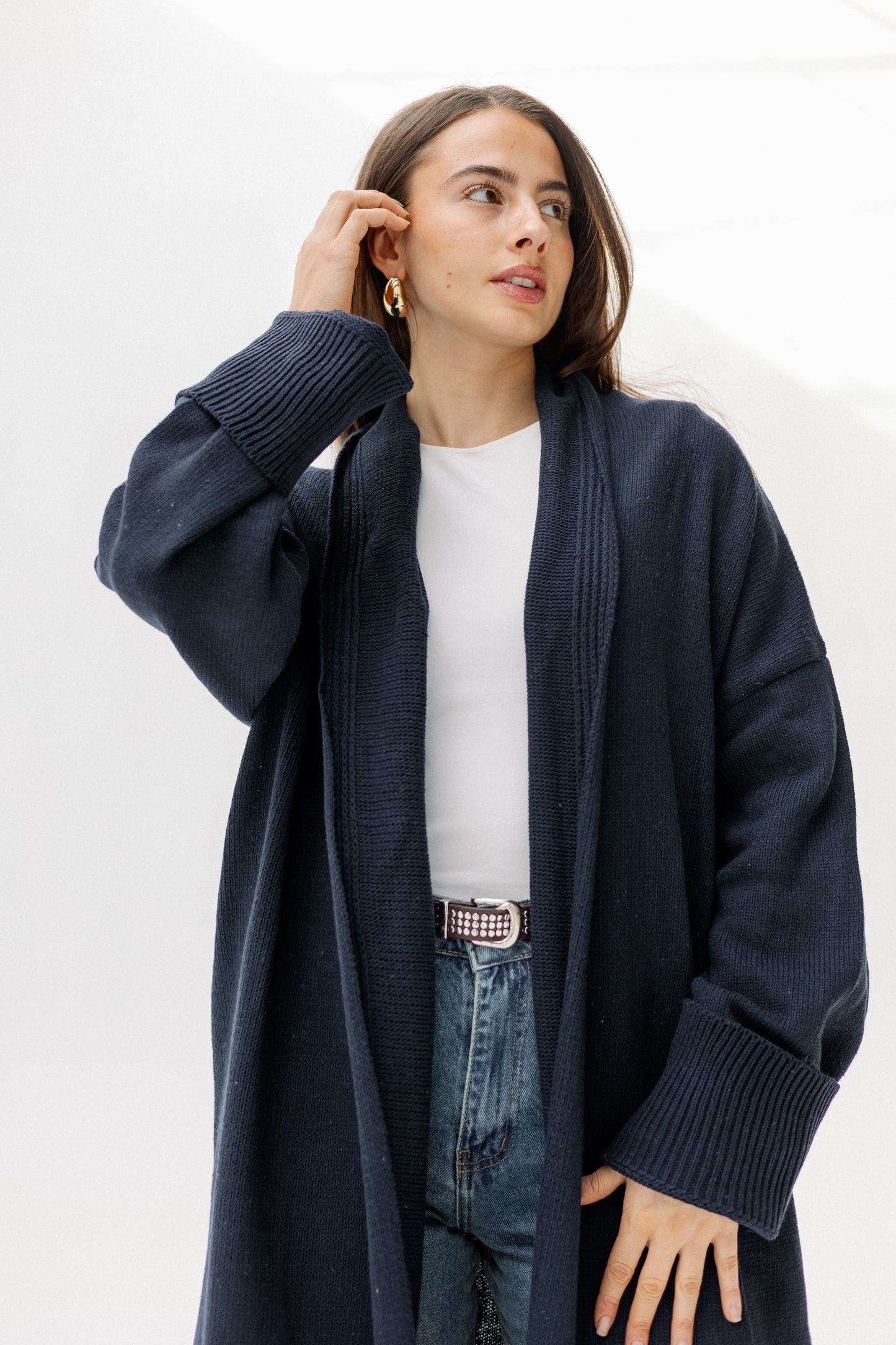 Comfy Knit Cardigan in Navy