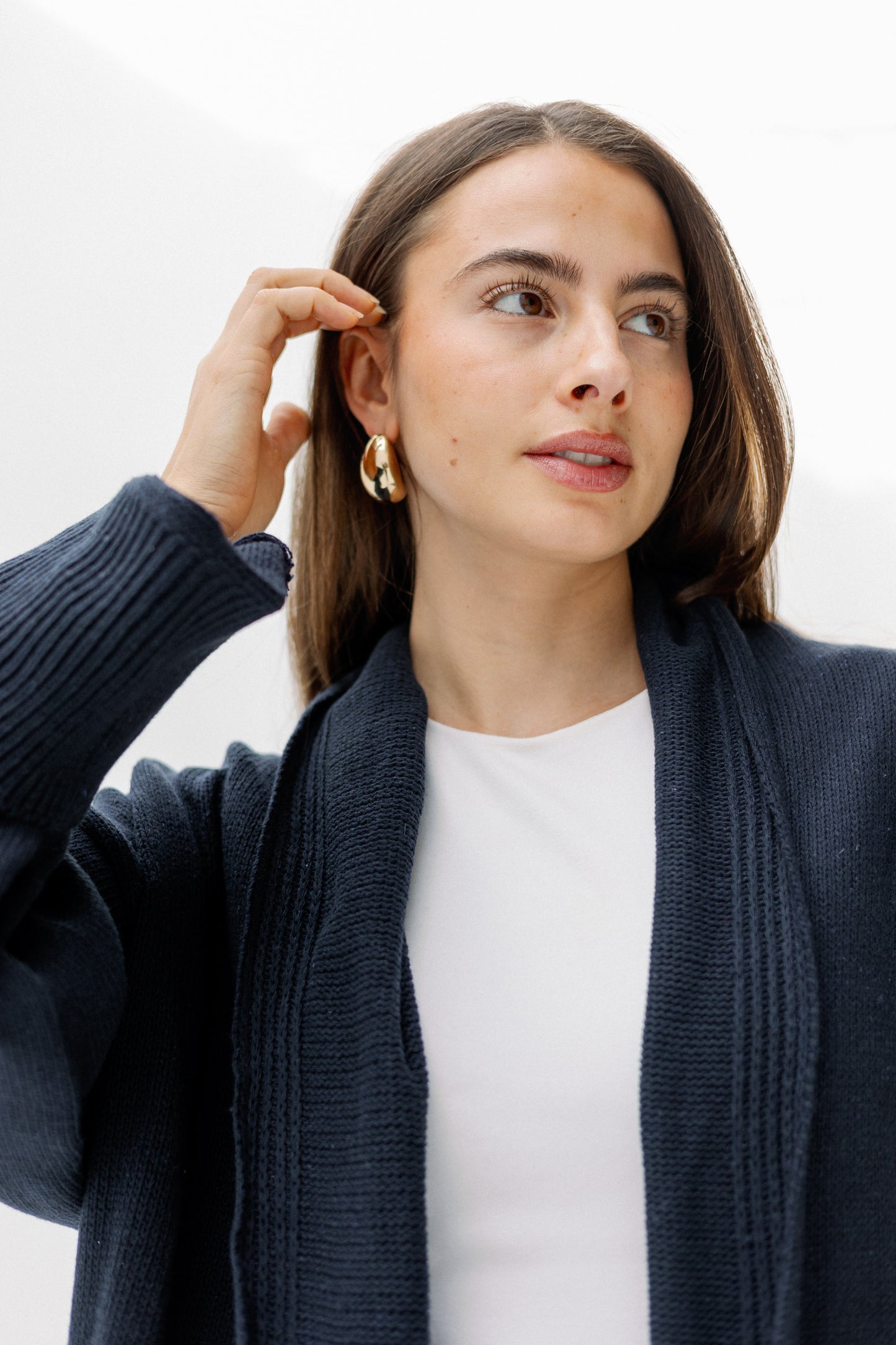 Comfy Knit Cardigan in Navy