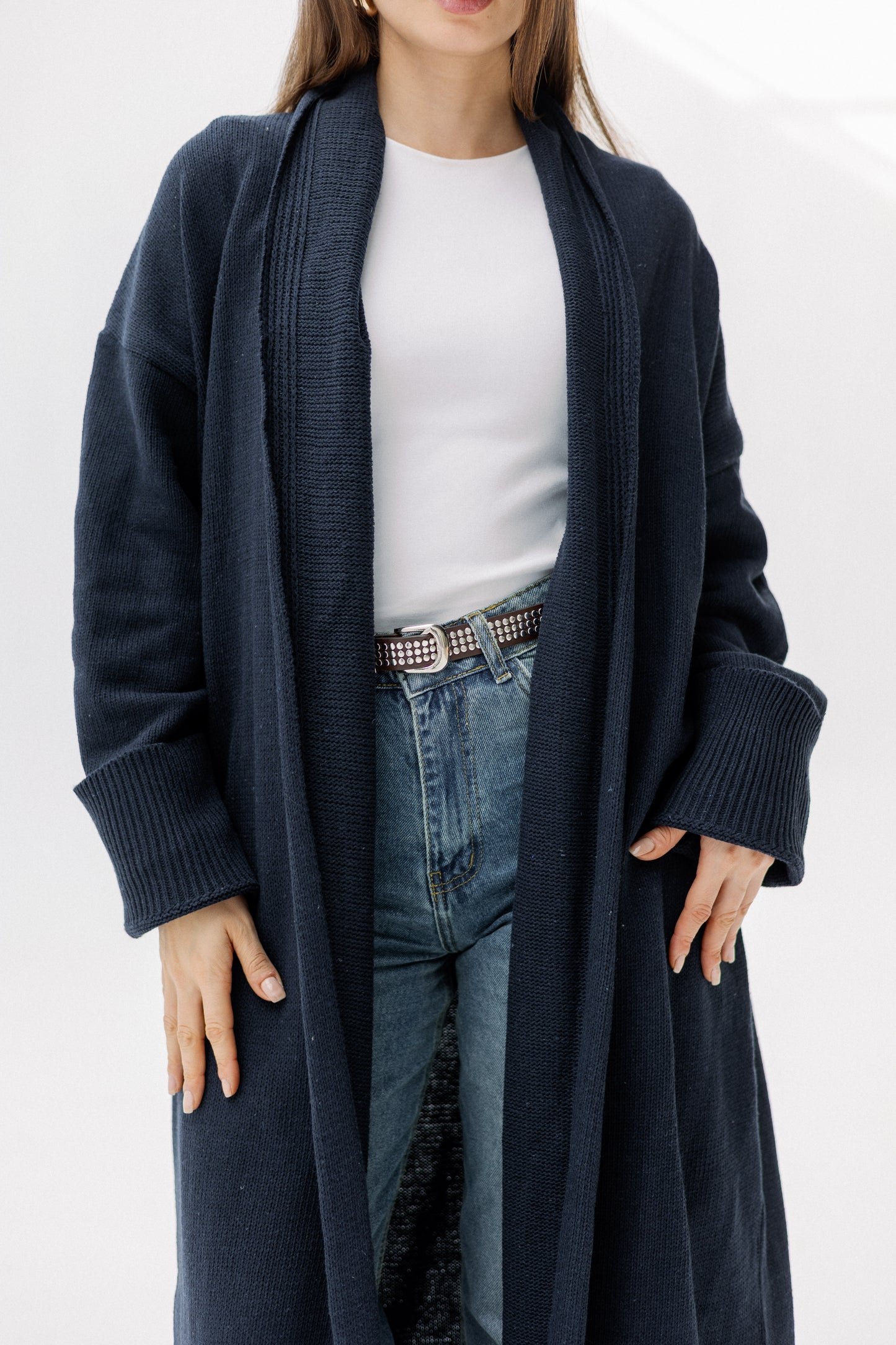 Comfy Knit Cardigan in Navy