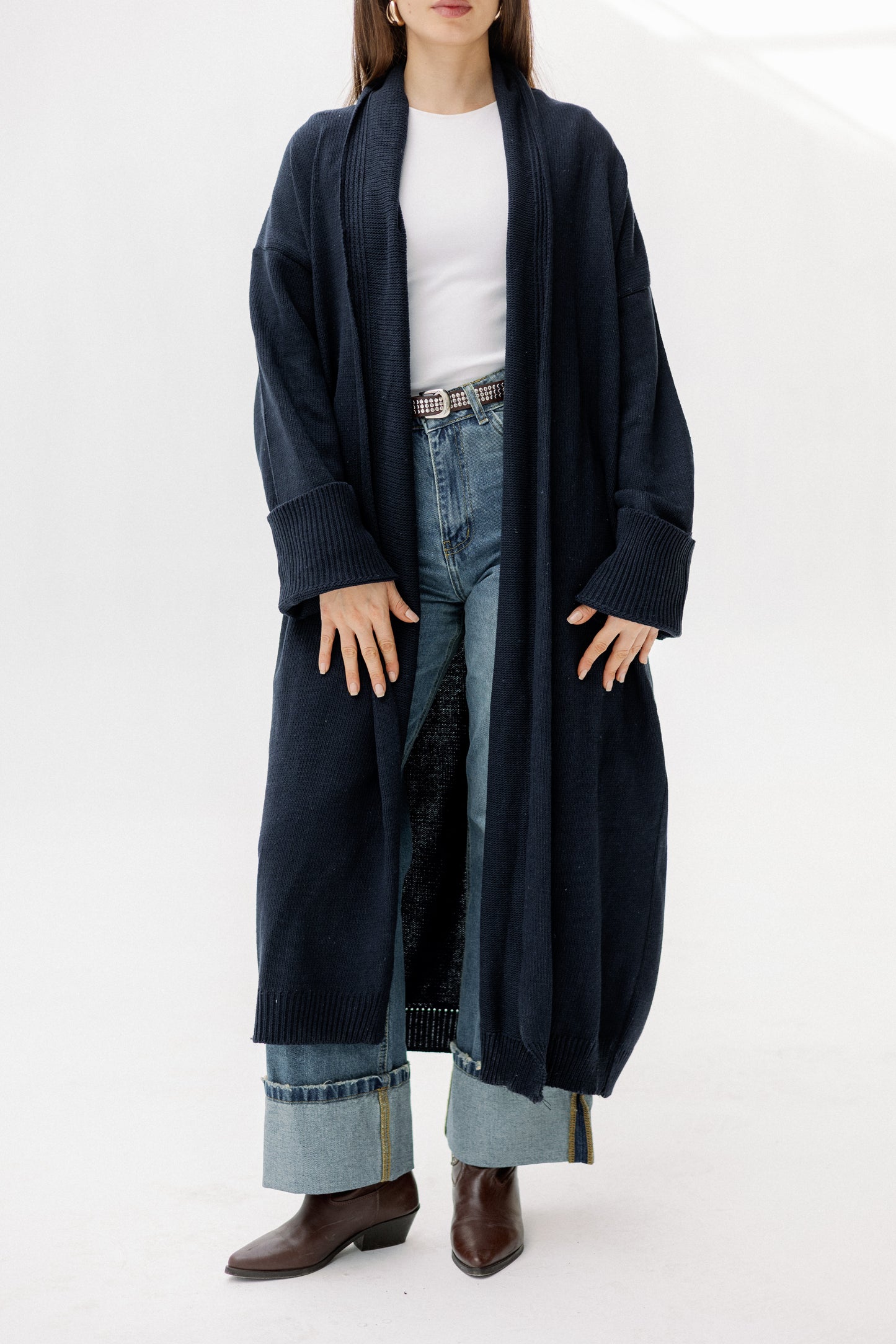 Comfy Knit Cardigan in Navy