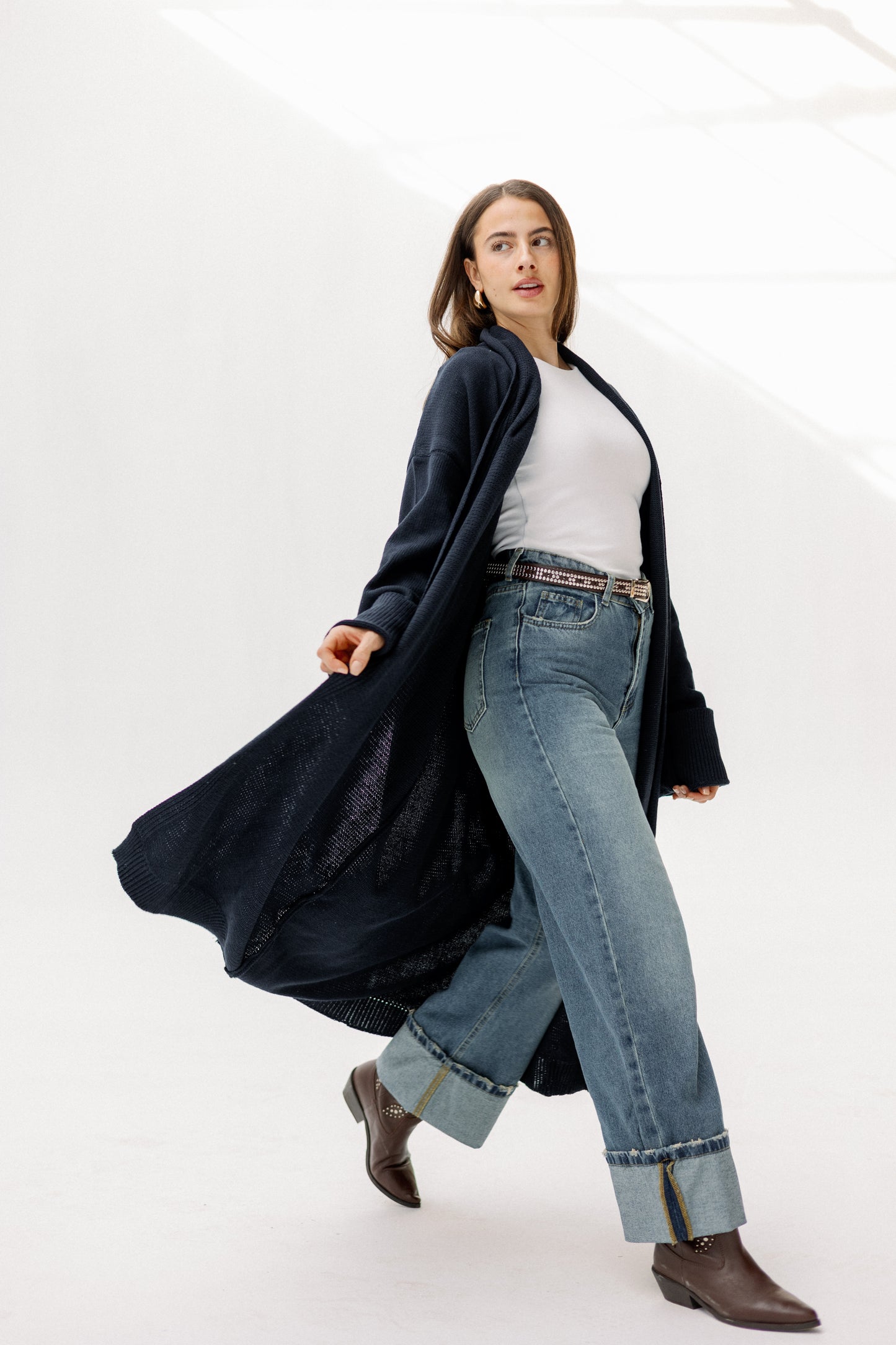 Comfy Knit Cardigan in Navy