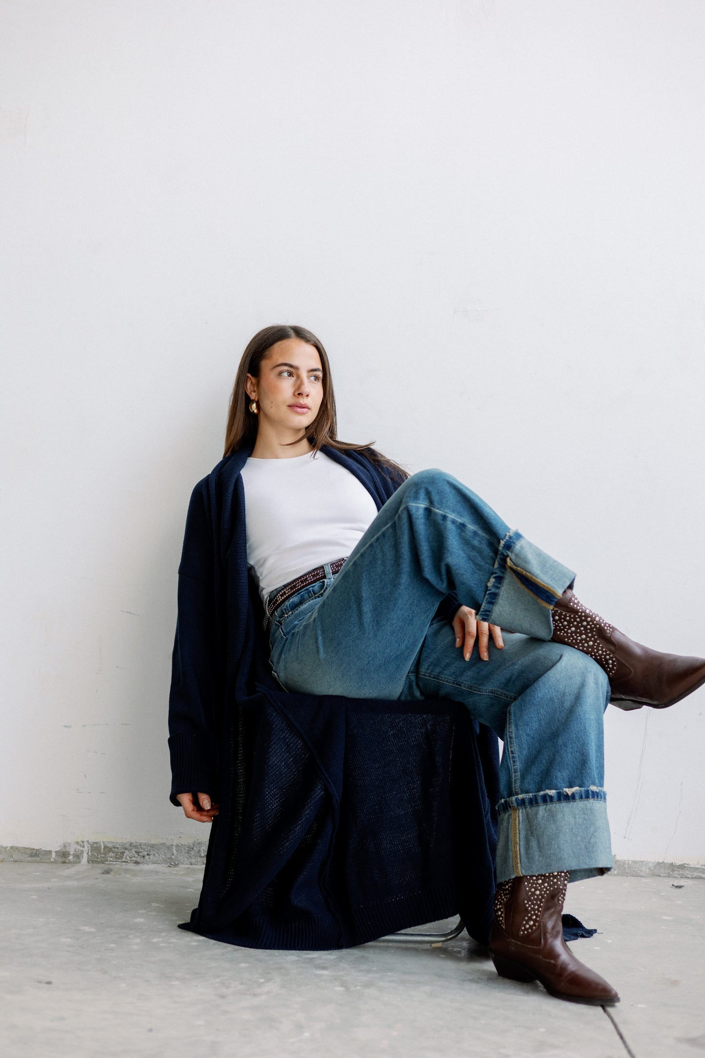 Comfy Knit Cardigan in Navy