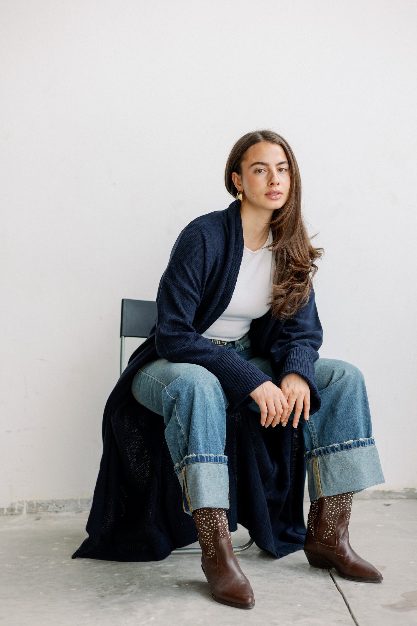 Comfy Knit Cardigan in Navy