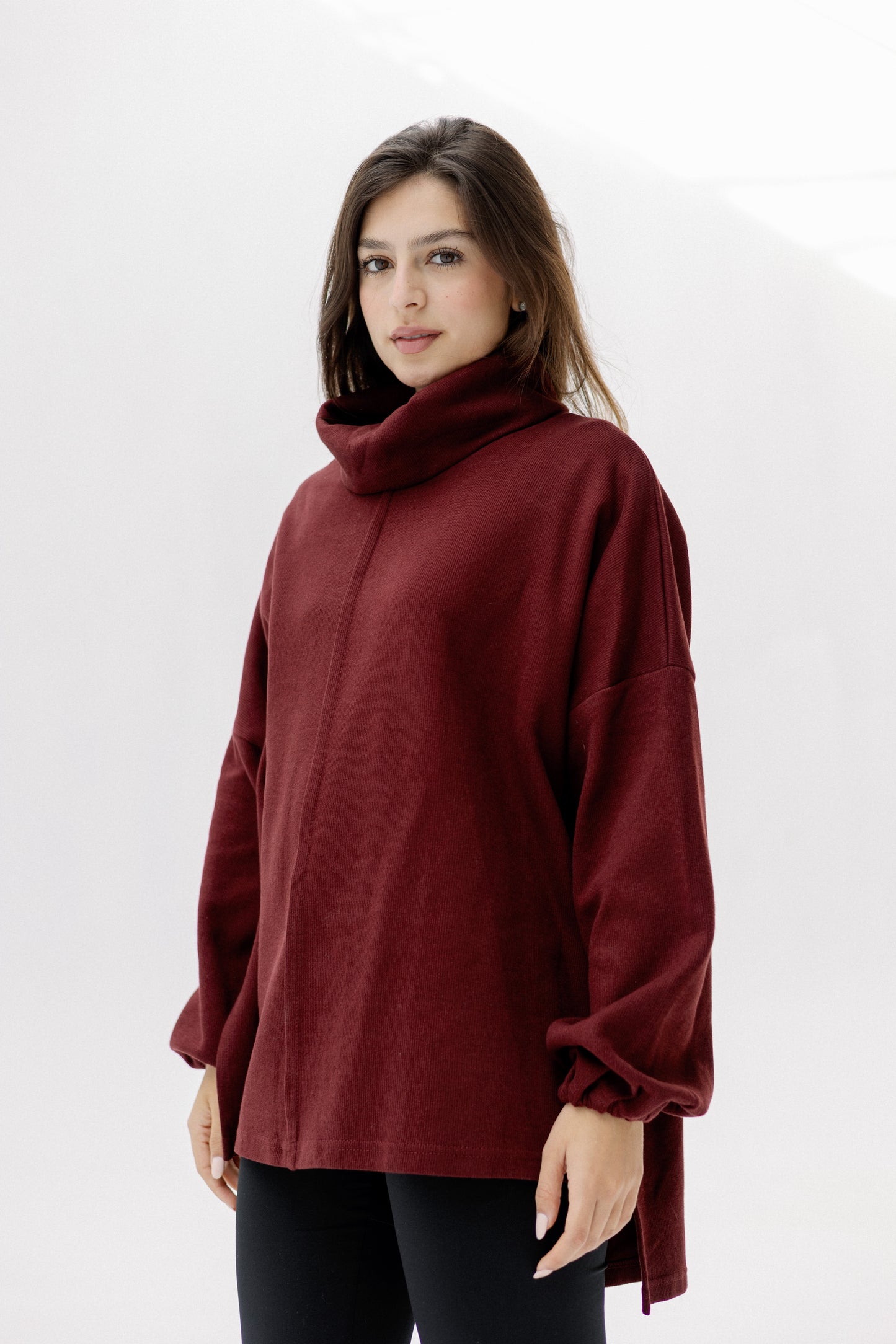 All I Need pullover in burgundy