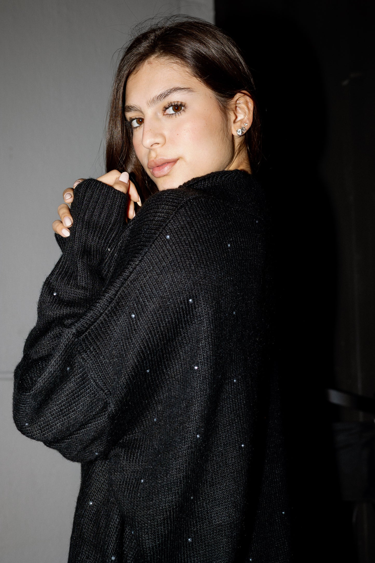 Studded knit sweater