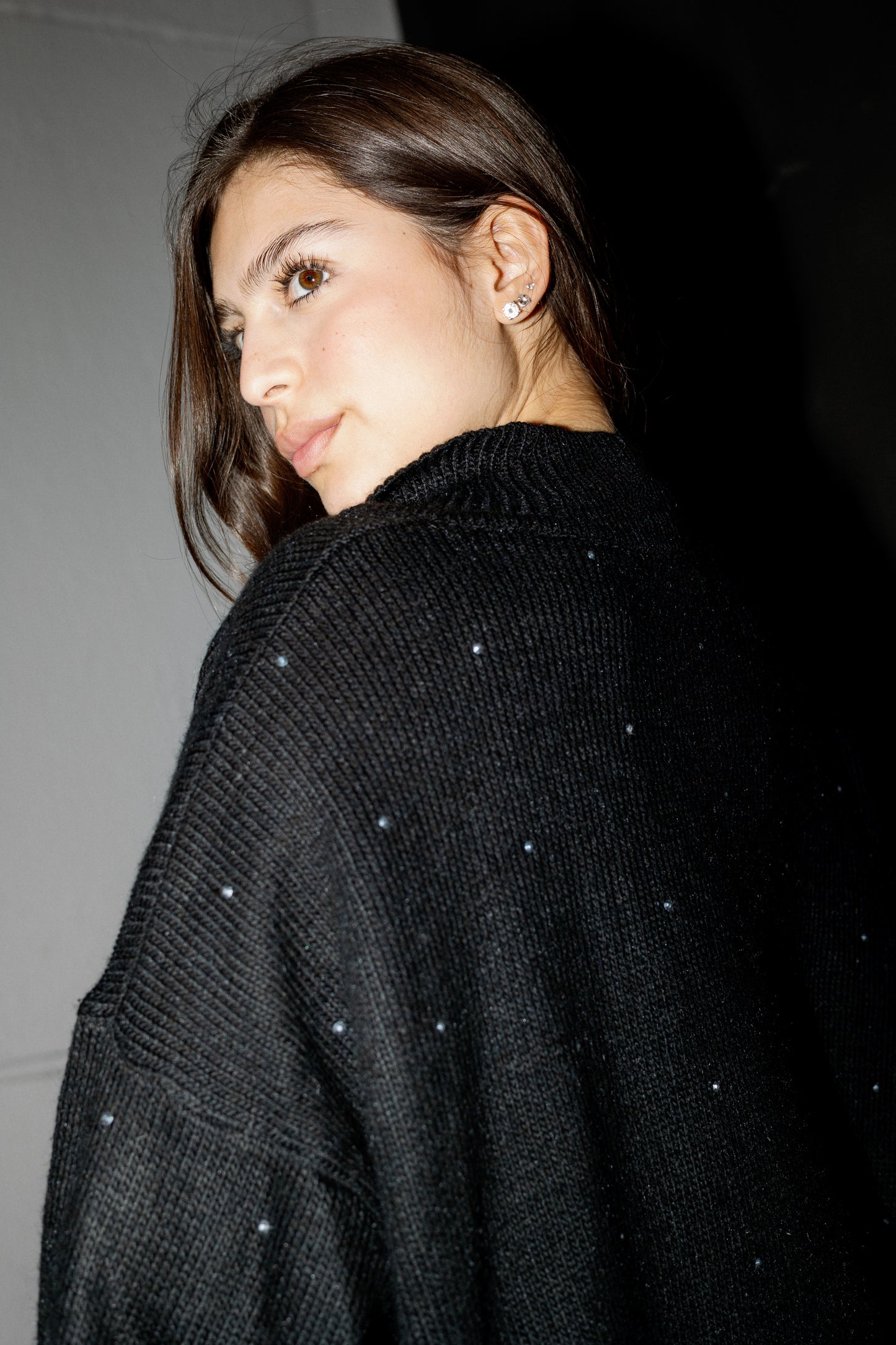 Studded knit sweater