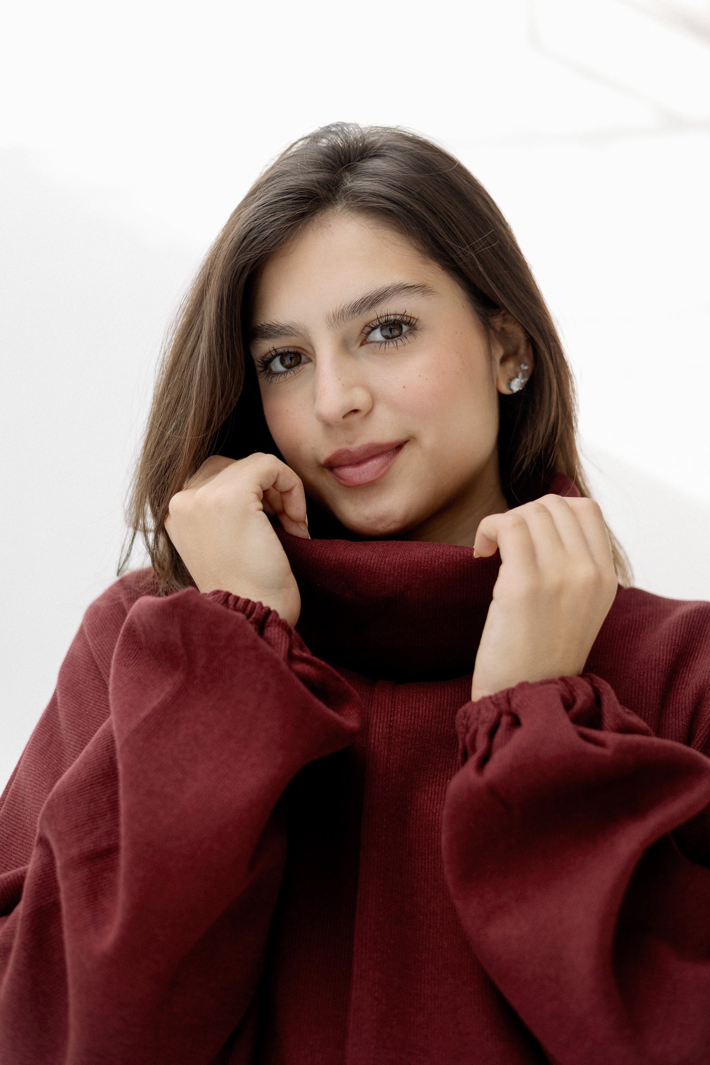 All I Need pullover in burgundy