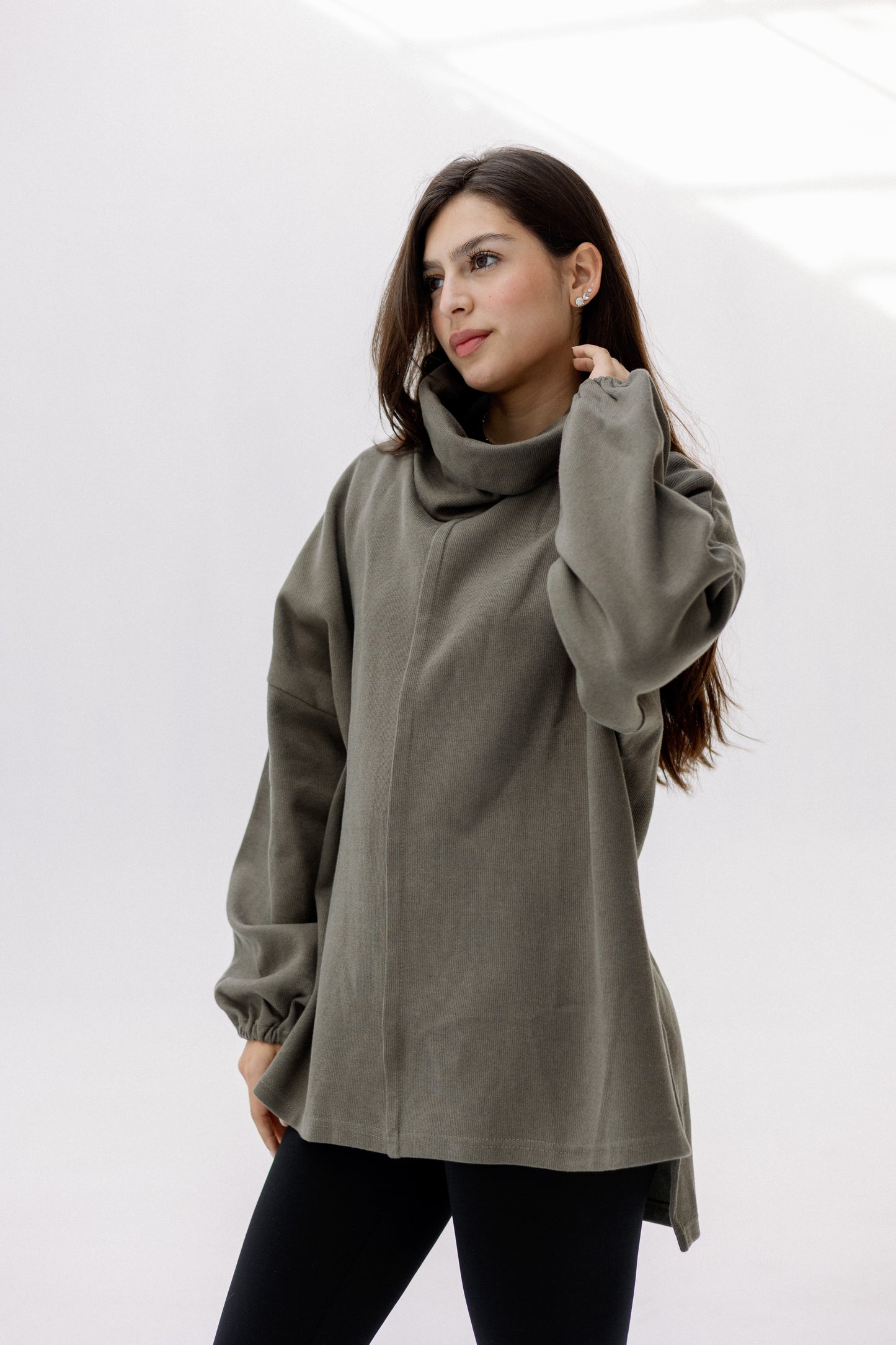 All I Need pullover in olive