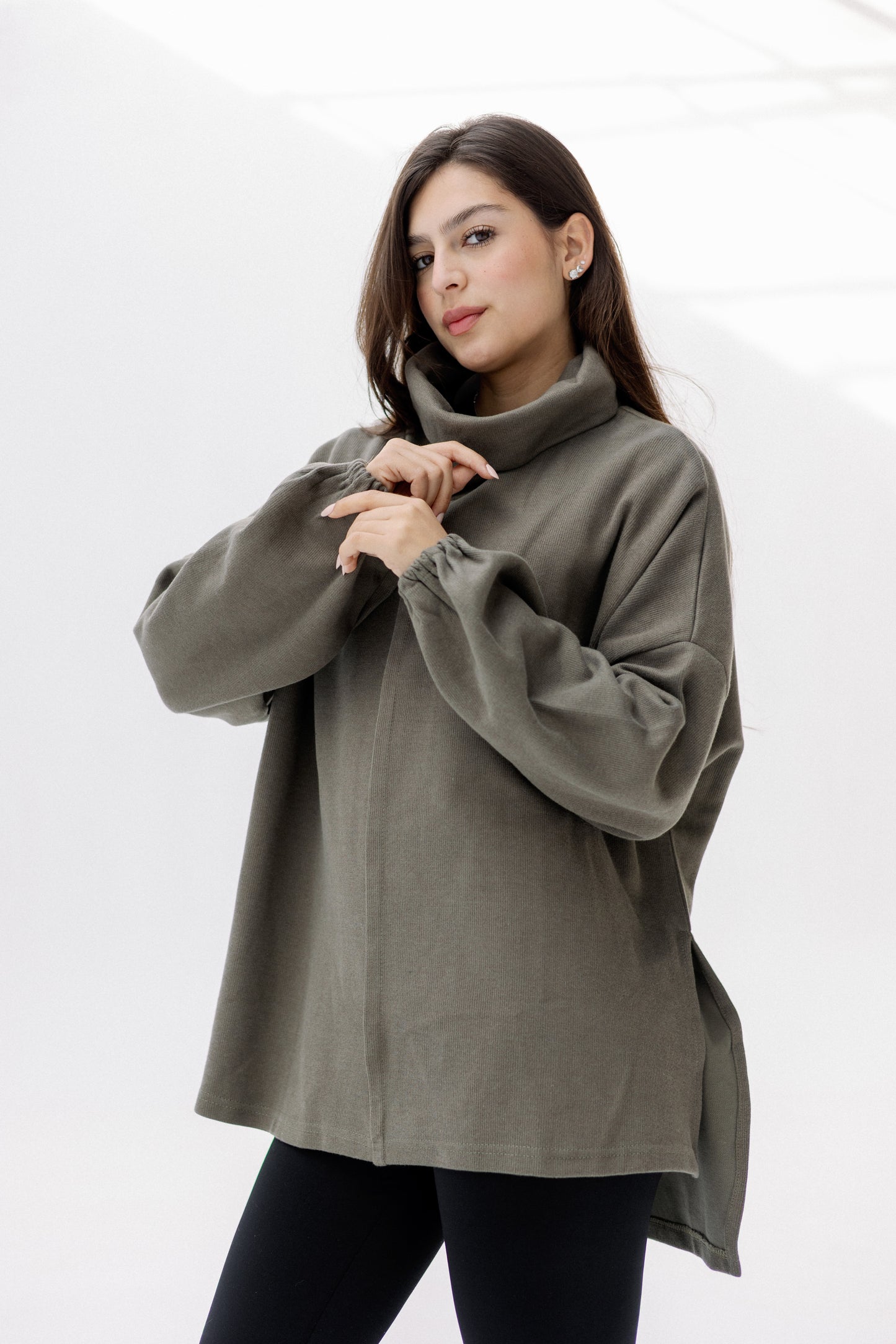 All I Need pullover in olive