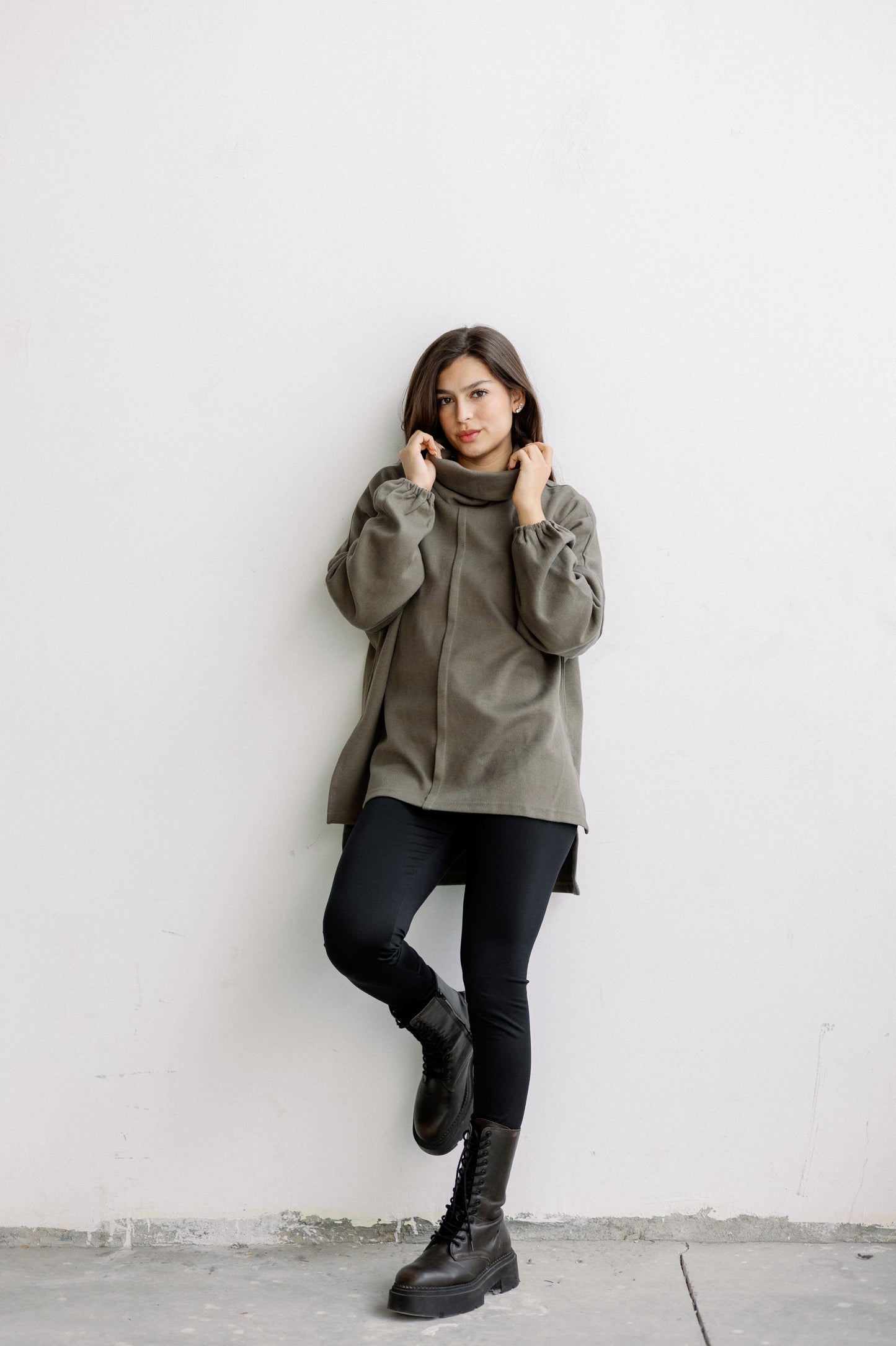 All I Need pullover in olive