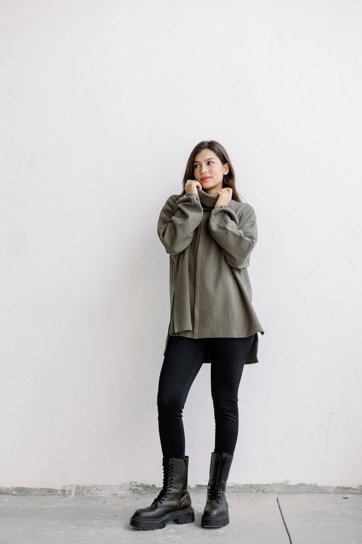 All I Need pullover in olive