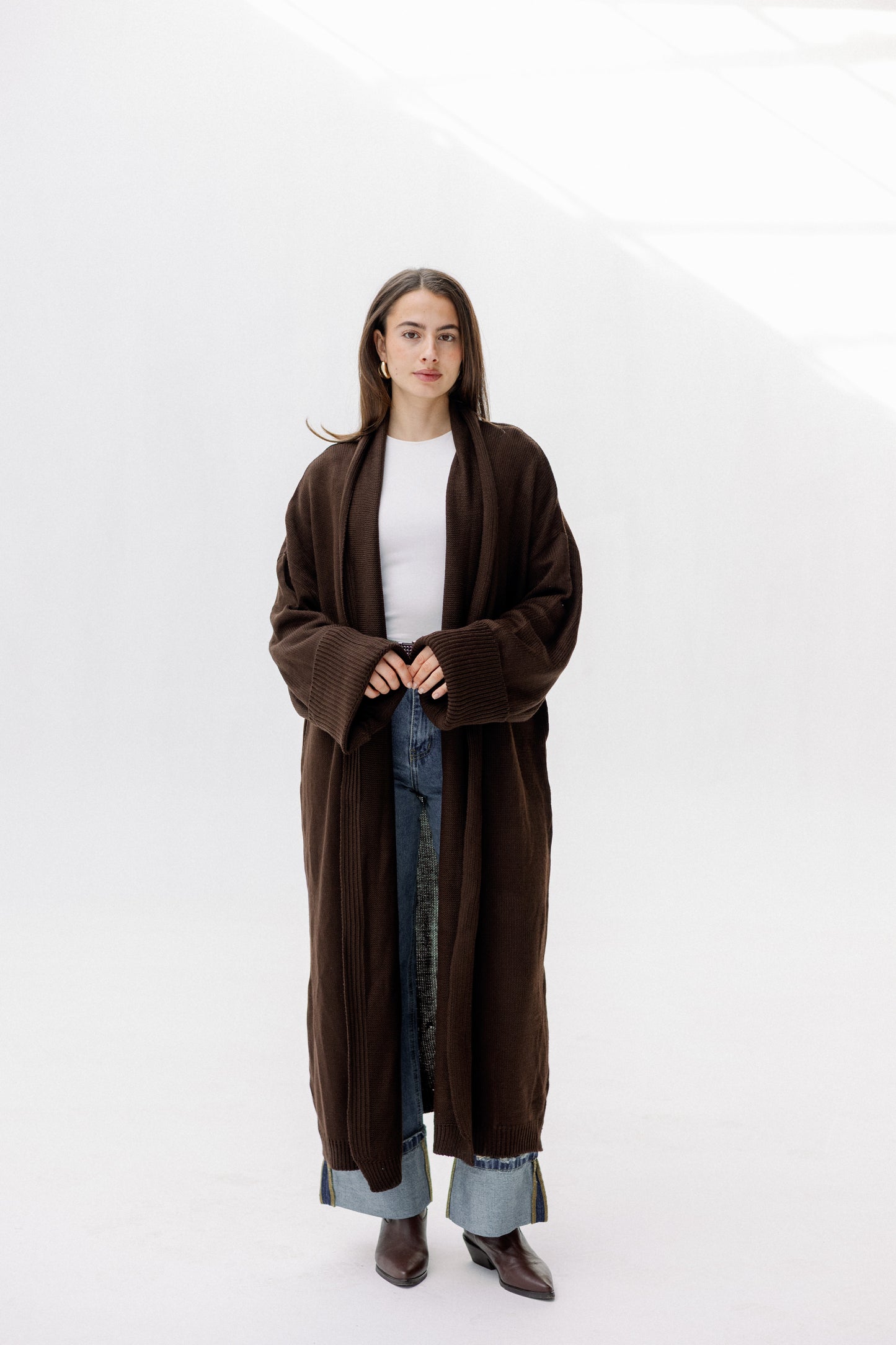 Comfy Knit Cardigan in Brown