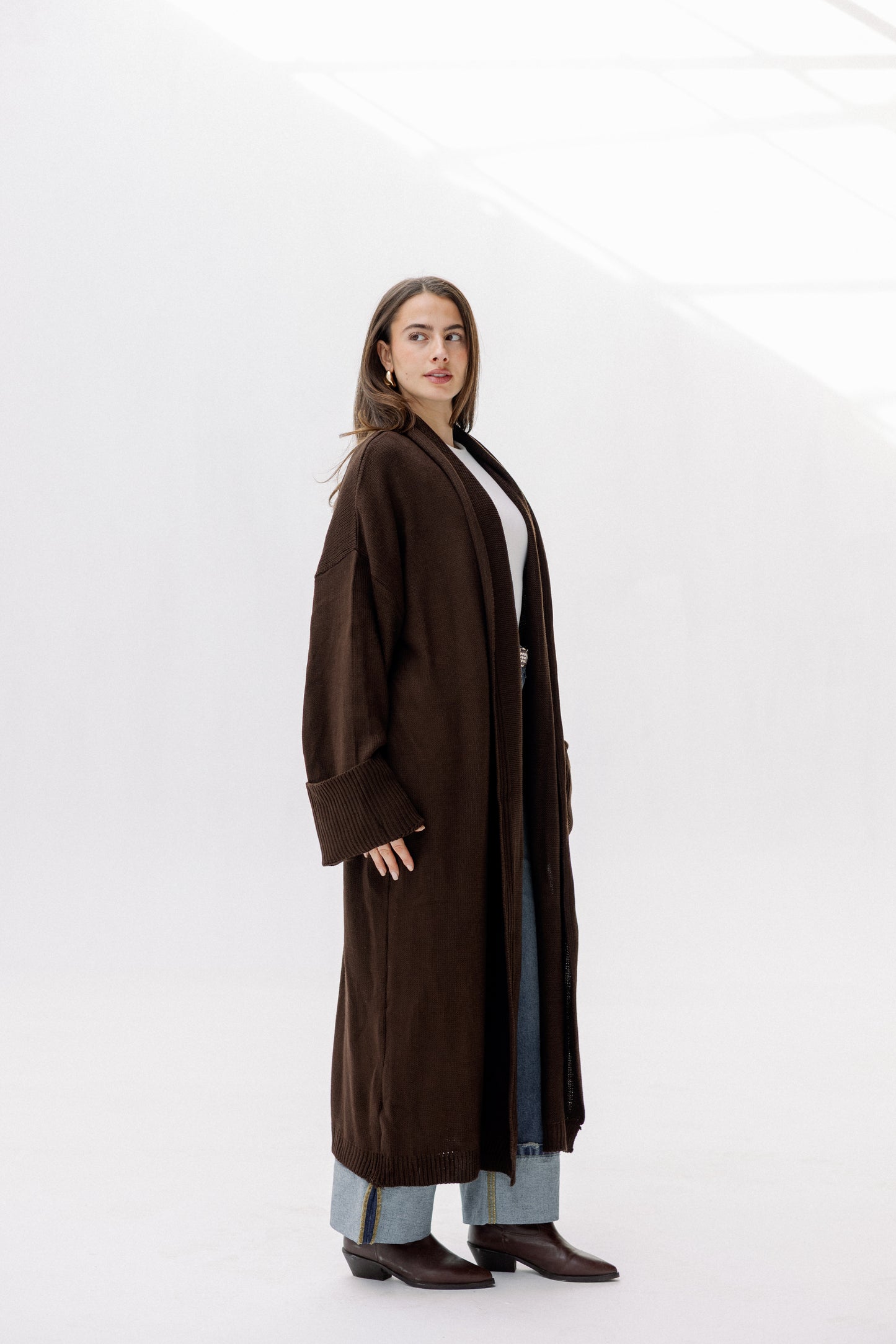 Comfy Knit Cardigan in Brown