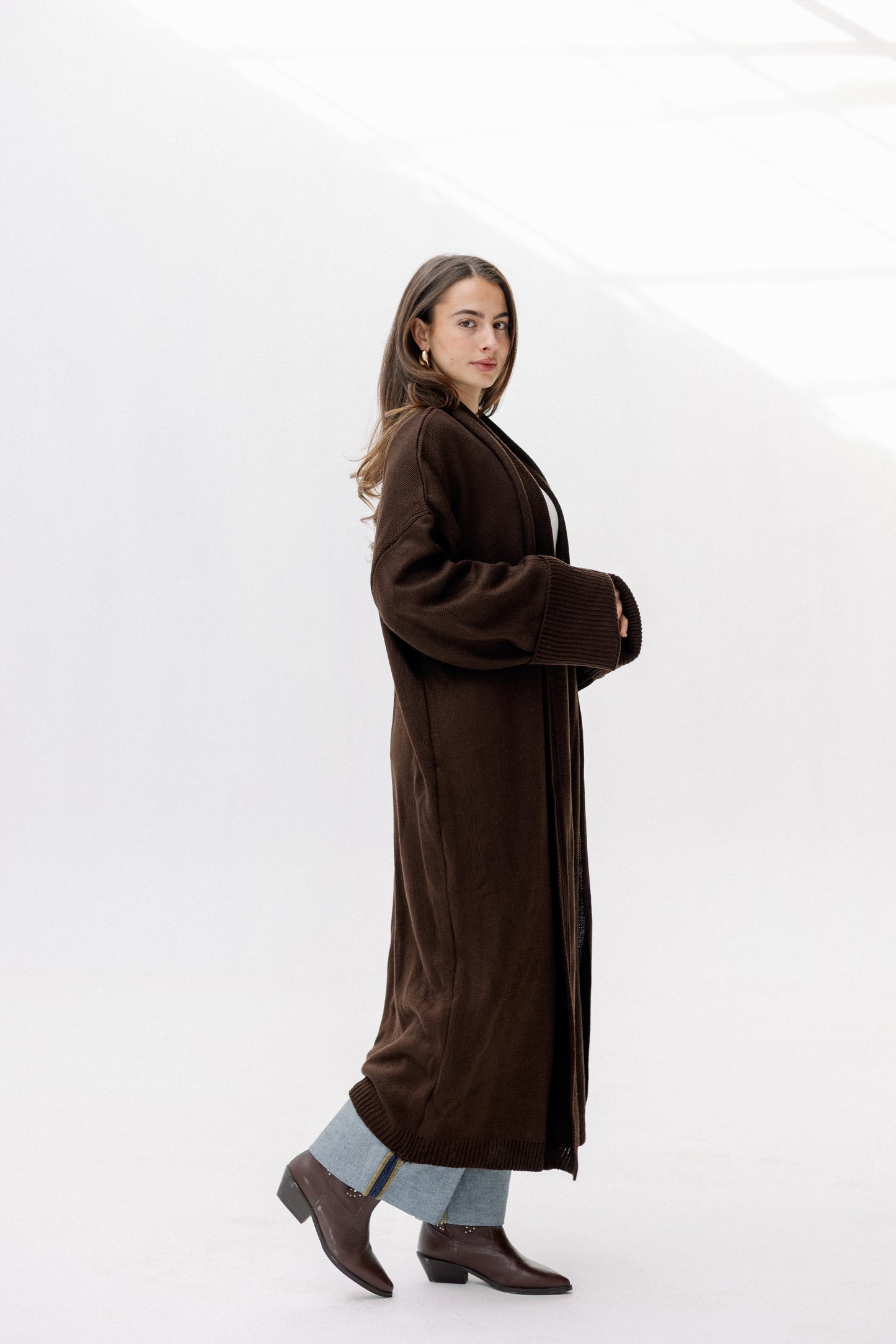 Comfy Knit Cardigan in Brown