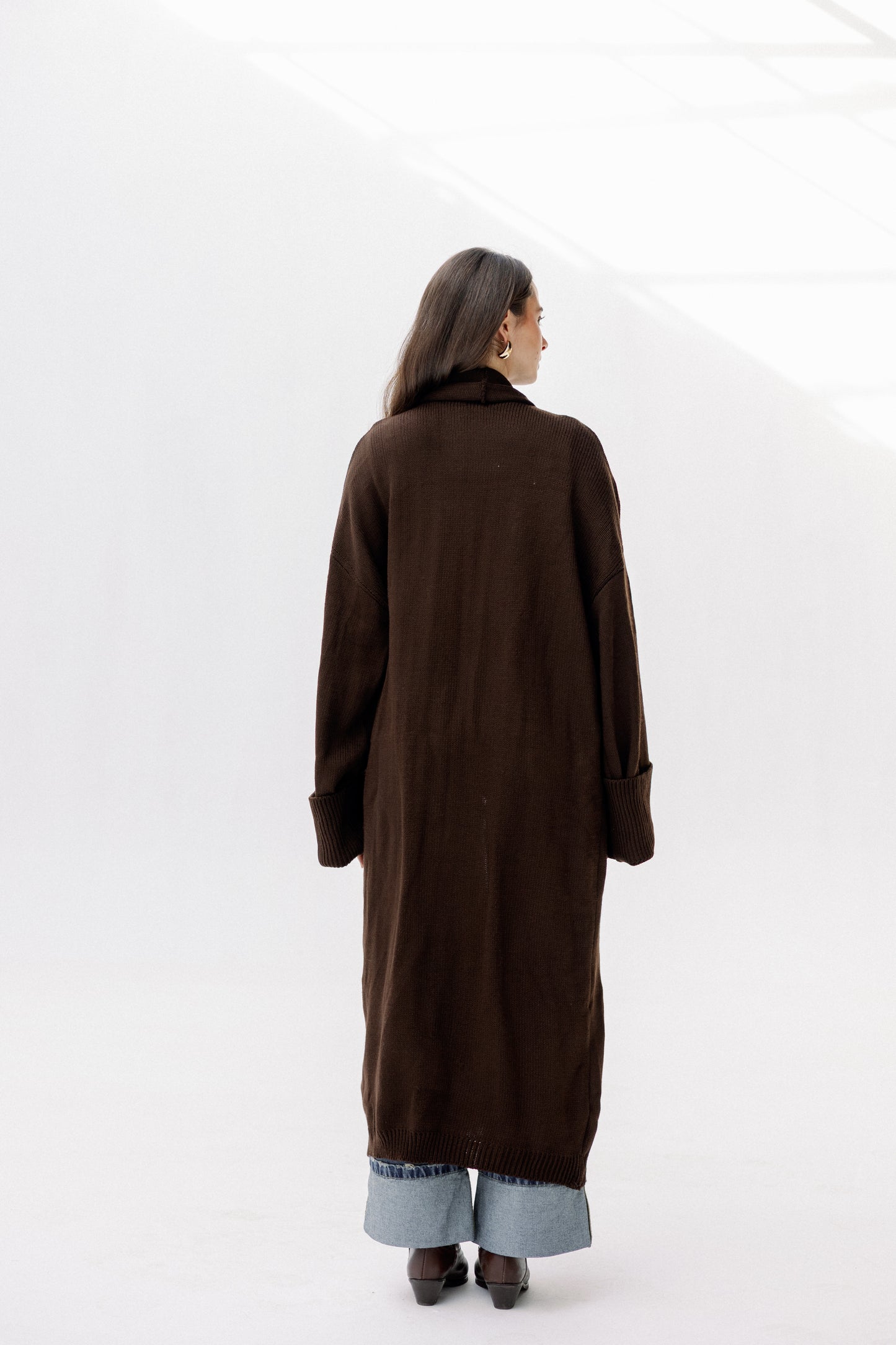 Comfy Knit Cardigan in Brown