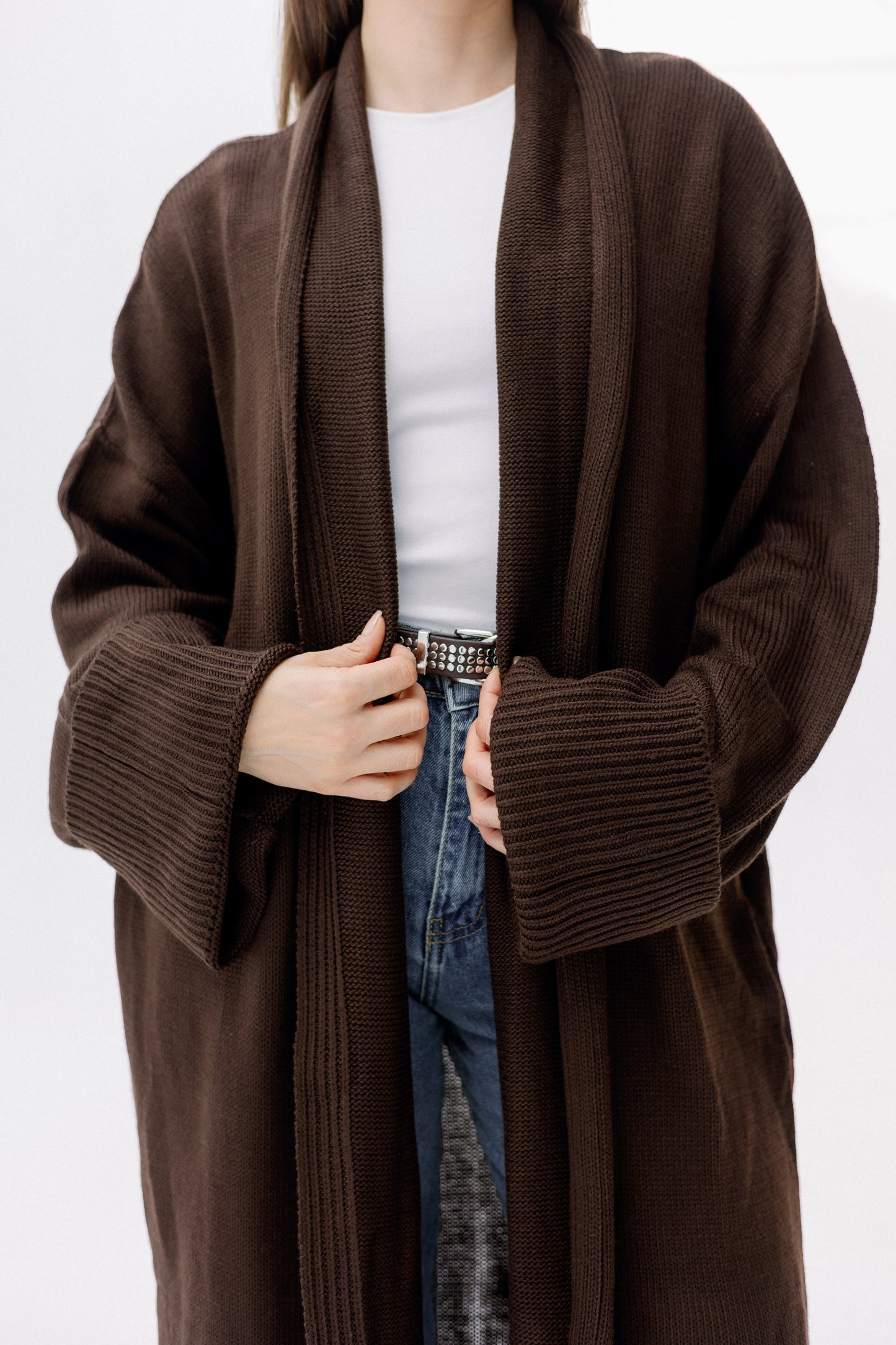 Comfy Knit Cardigan in Brown