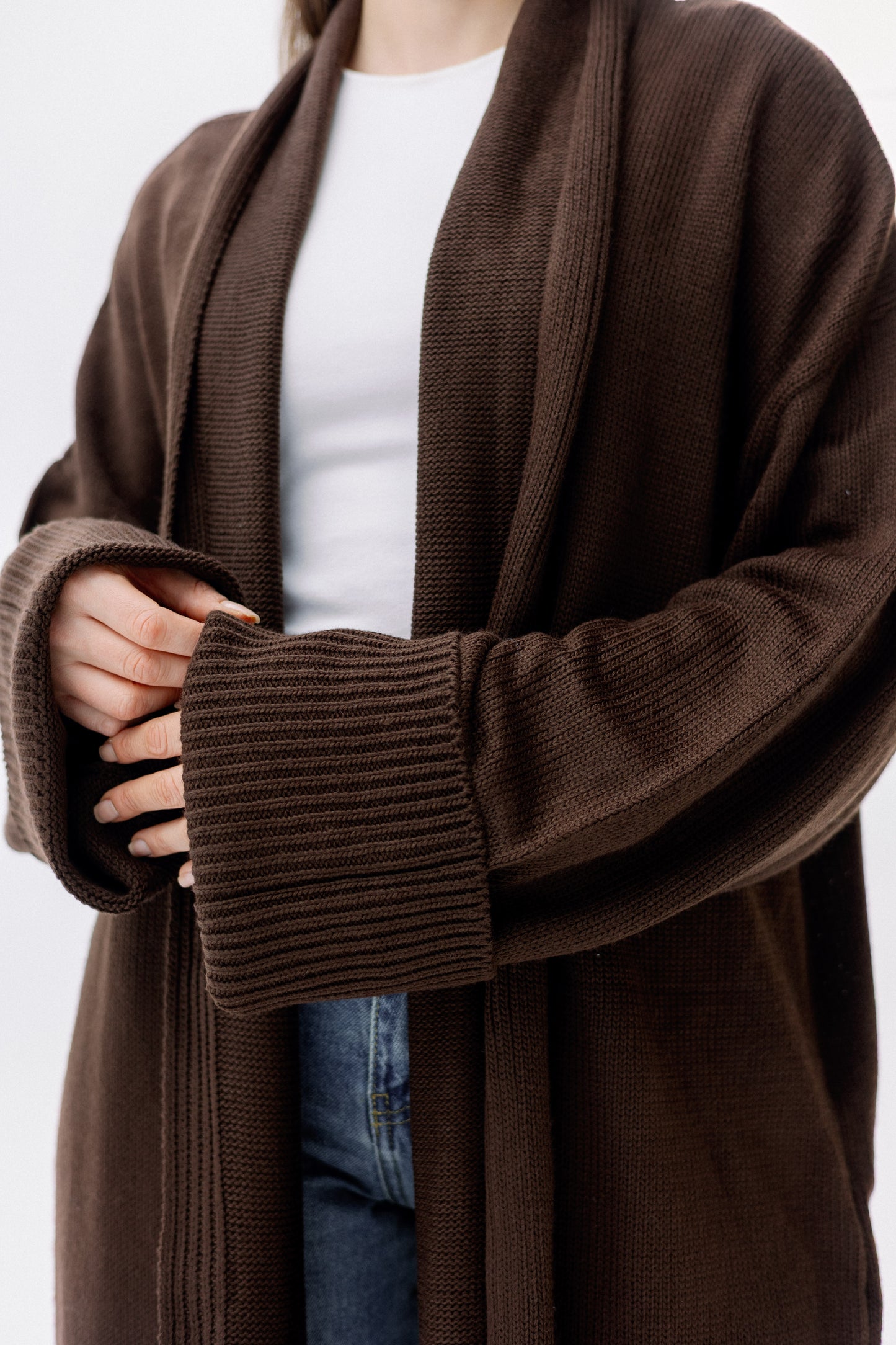 Comfy Knit Cardigan in Brown
