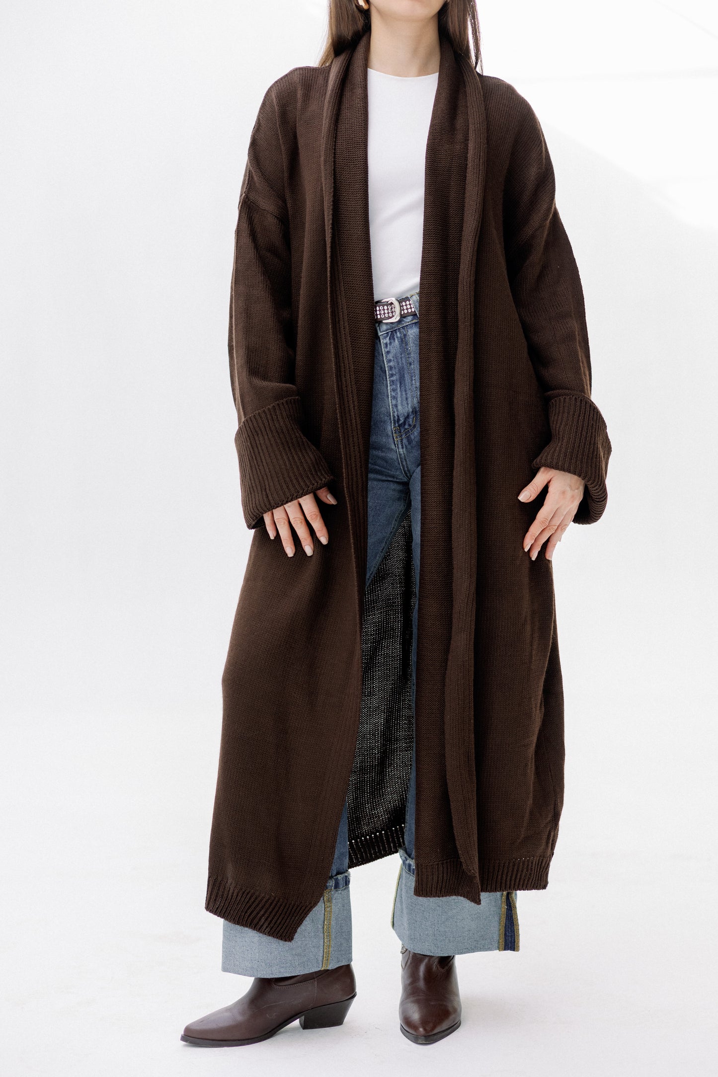 Comfy Knit Cardigan in Brown