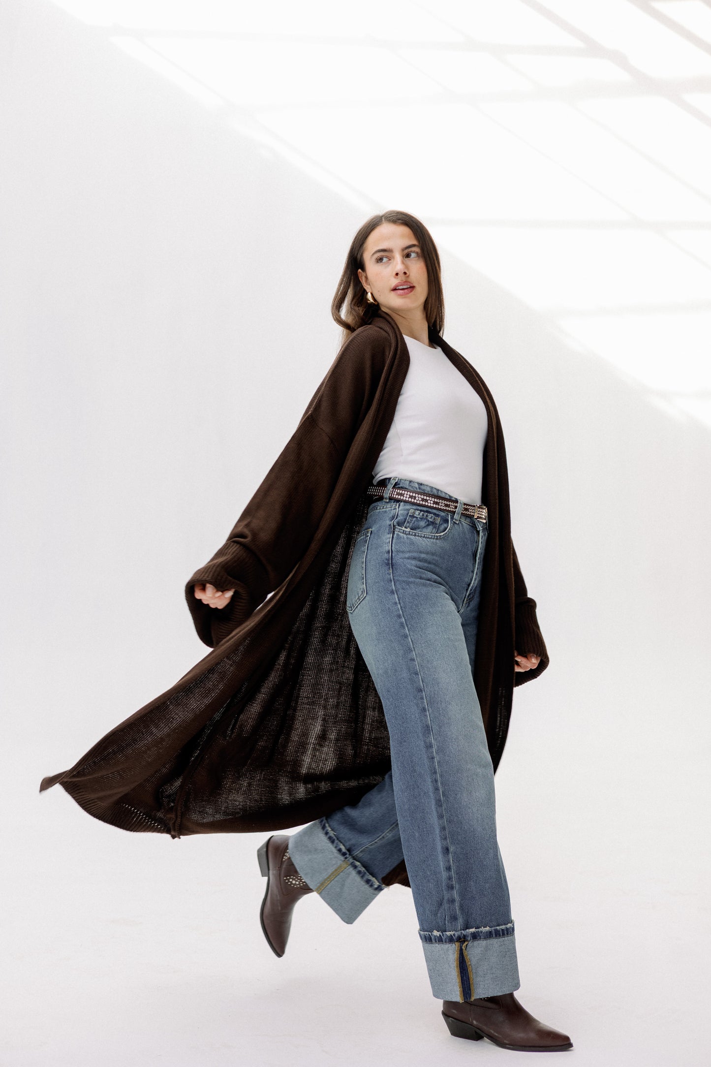 Comfy Knit Cardigan in Brown