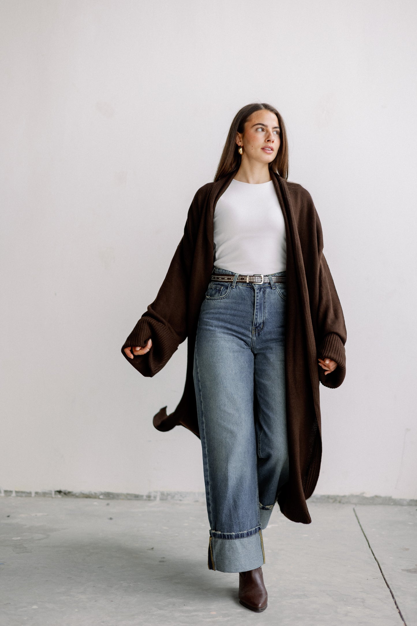 Comfy Knit Cardigan in Brown